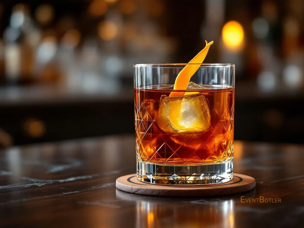 A timeless classic made with whisky, sugar and angostura, with a touch of orange, simple and elegant.