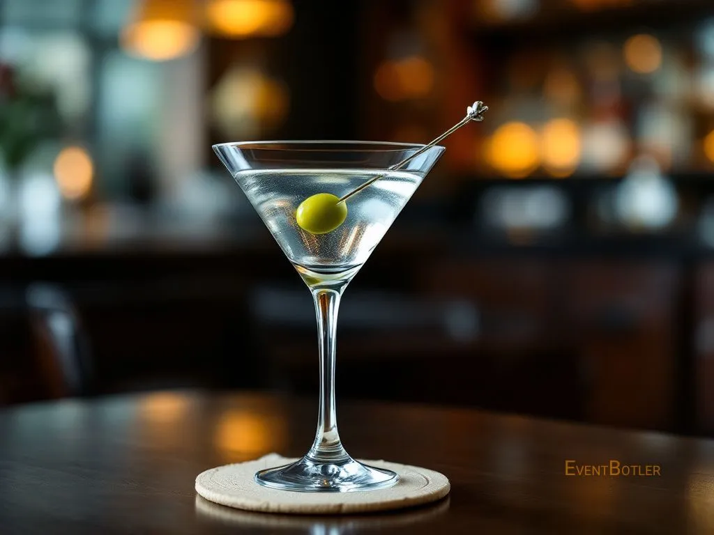 An elegant and refined cocktail, blending vodka and vermouth, often enhanced with an olive or lemon zest.